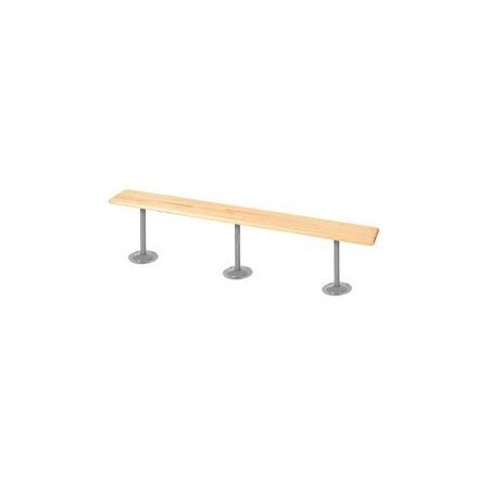 Global Equipment Locker Bench Hardwood Top w/Steel Tube Pedestals, Bolt Down 120 x 9-1/2 x 17 183676